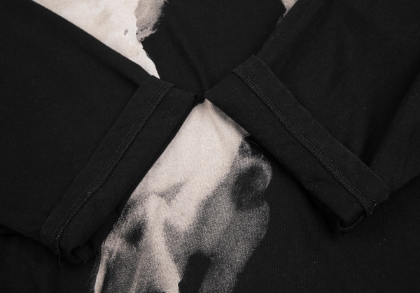 BLACK Scandal Yohji Yamamoto Brush Printed Oversized T-shirt Black 