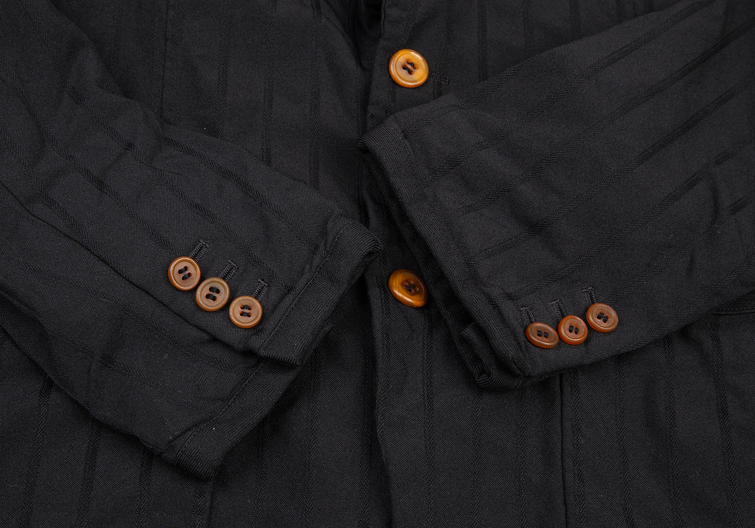 ブラック コムデギャルソン ストライプナンバーデザインジャケット