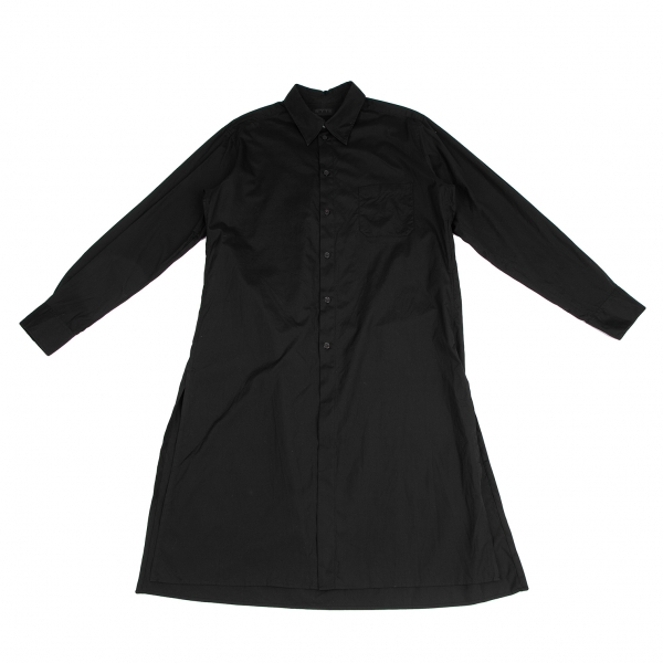 s'yte Broad Regular Collar Long Shirt Black 3 | PLAYFUL