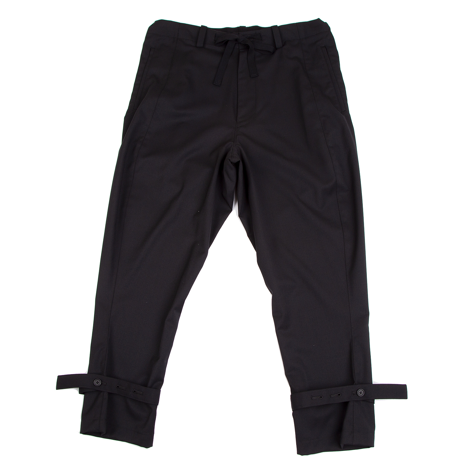サイトs'yte ウールポリ裾ベルトデザインパンツ 黒3