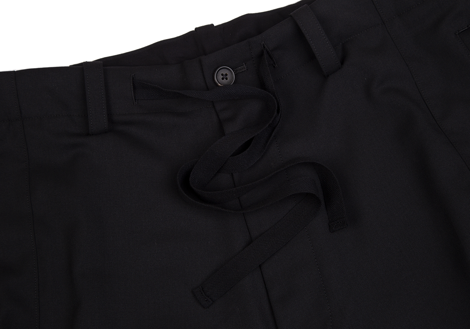 サイトs'yte ウールポリ裾ベルトデザインパンツ 黒3