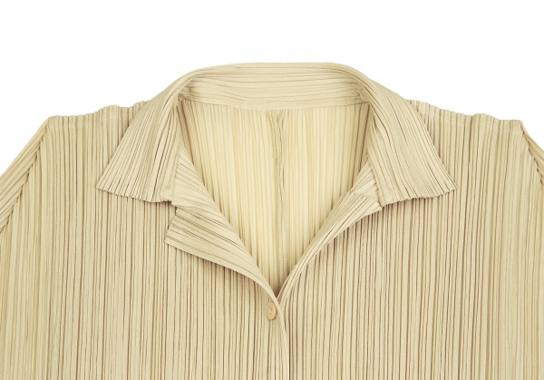 Shop Pleats Please Issey Miyake Denim-Inspired Button-Front Top