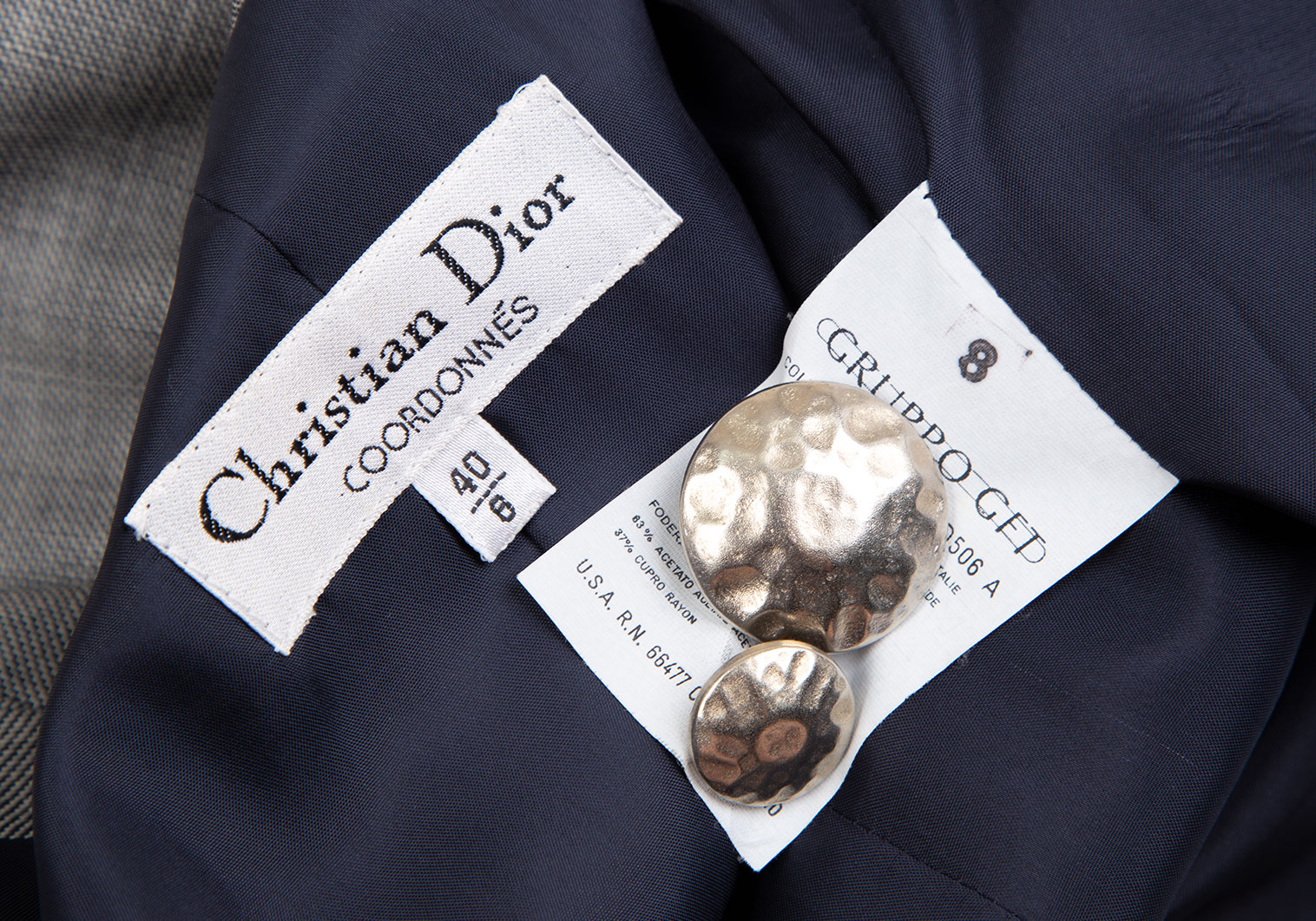 Christian Dior CDボタンマルチストライプシャツ M