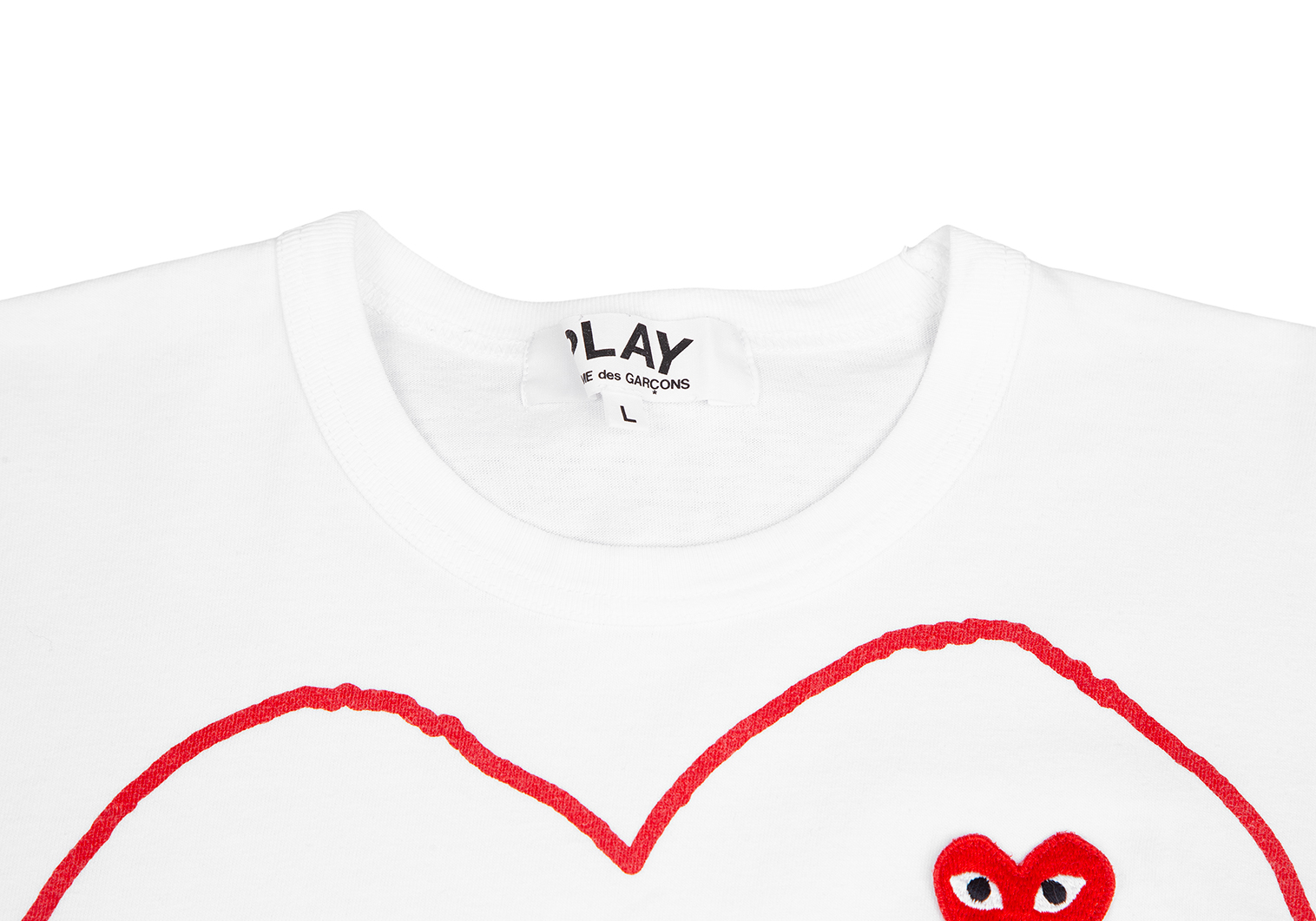 7【入手困難】プレイコムデギャルソン☆刺繍ロゴ最高デザイン定番カラー半袖Tシャツ