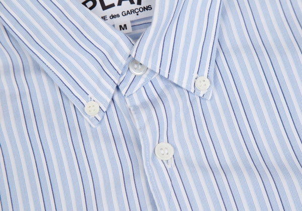 PLAY COMME des GARCONS Striped Patch Button Down Shirt Sky blue M