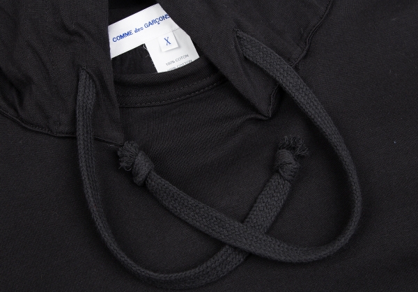 COMME des GARCONS SHIRT Hooded Plain Stitch T-shirt Black X | PLAYFUL