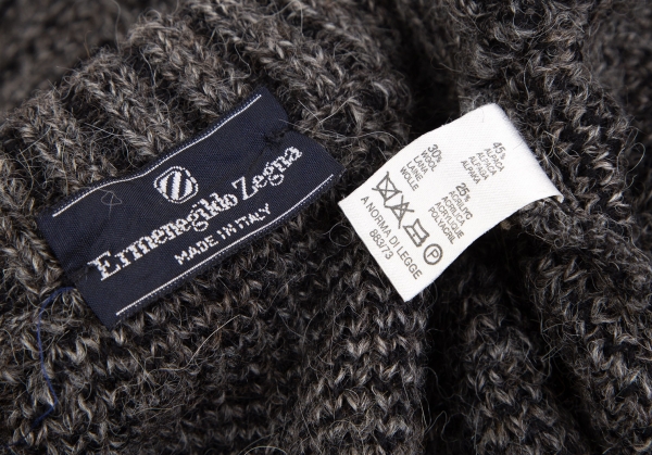 Ermenegildo Zegna Alpaca Blended V-neck Knit Sweater (Jumper) Grey 