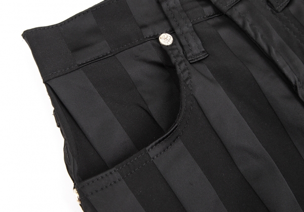 Glitter Stripe Tapered Trousers in Black