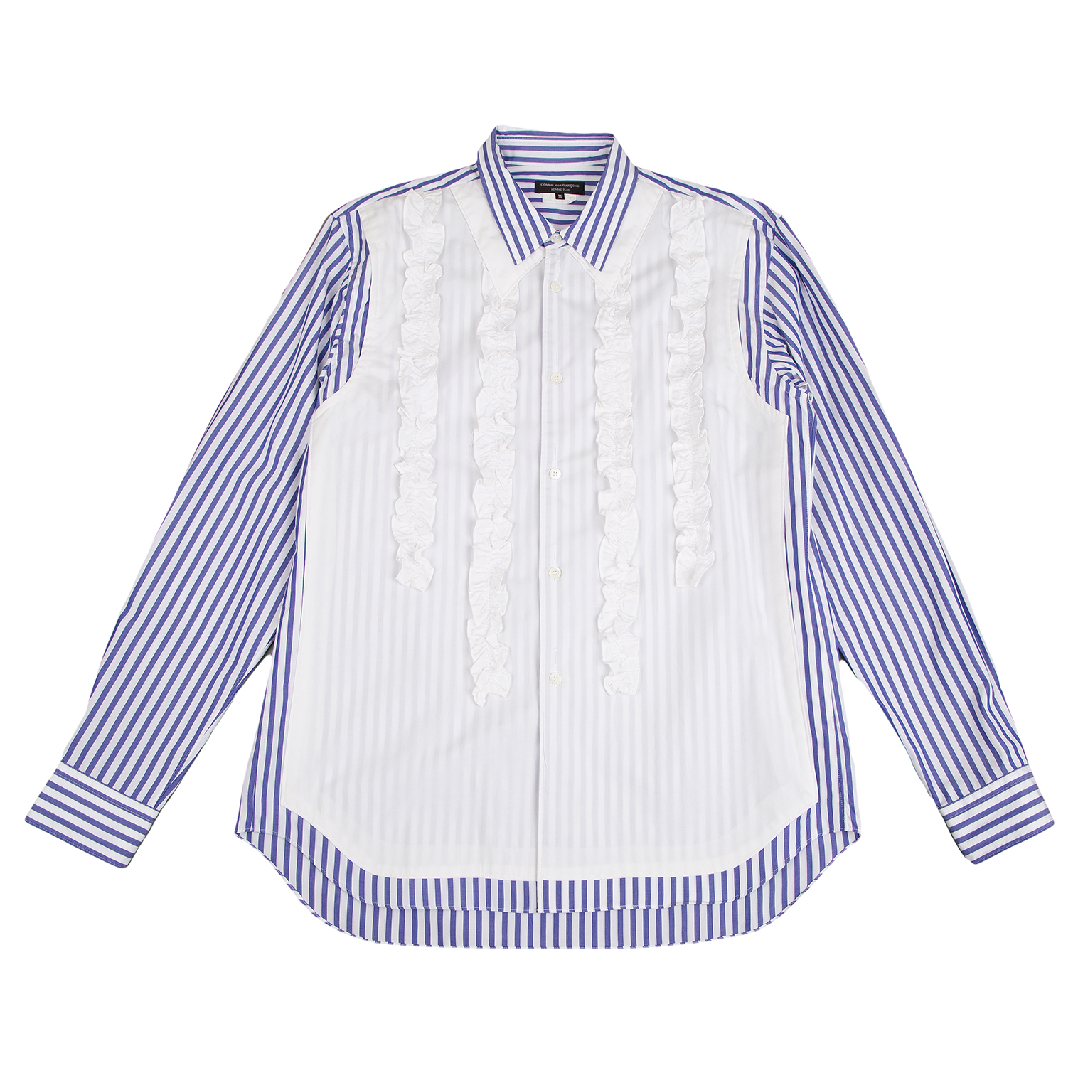 【美品】コムデギャルソン トリココムデギャルソン オムプリュス フリル襟TシャツサイズS