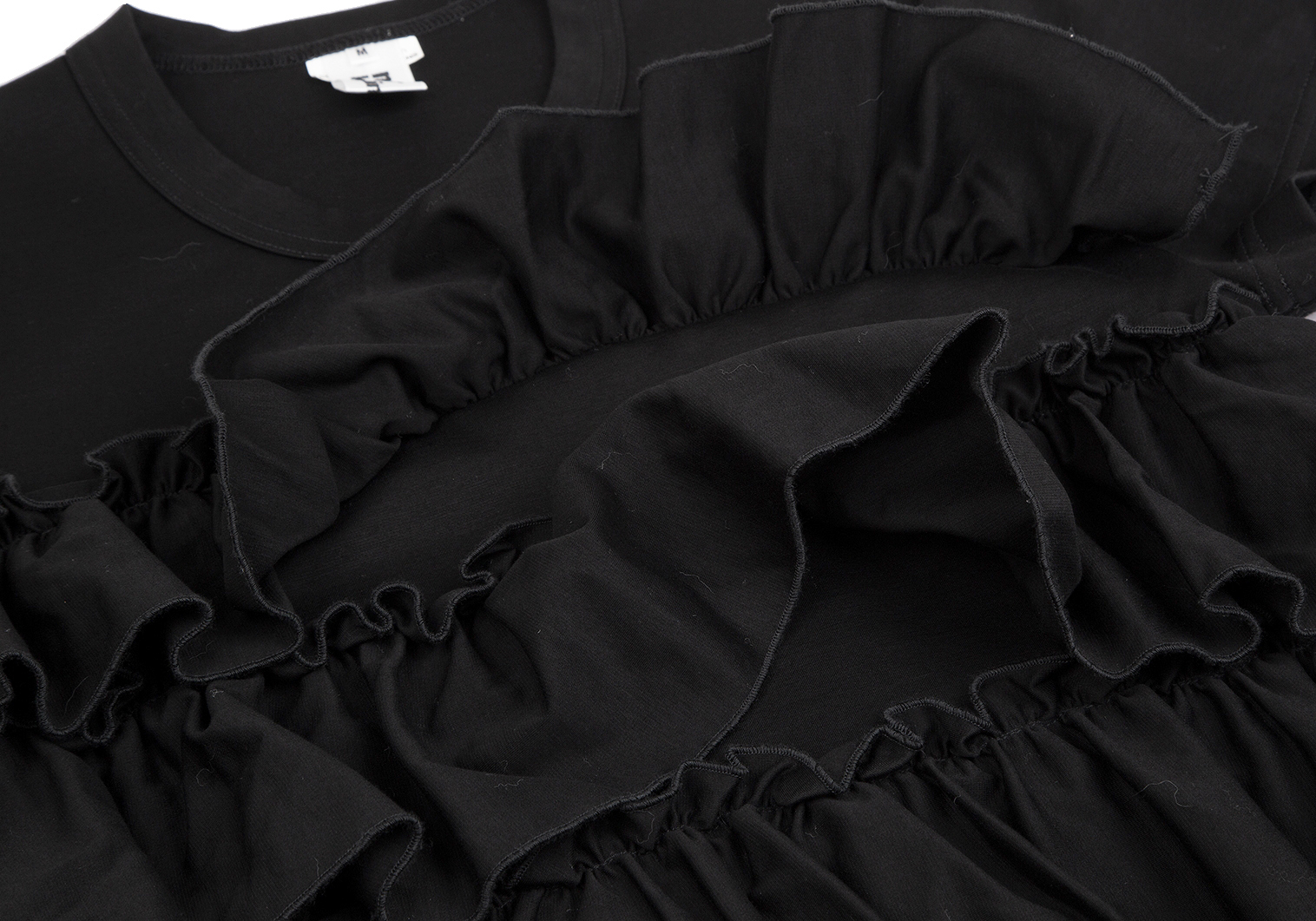 ノワール ケイ ニノミヤ コムデギャルソンnoir kei ninomiya COMME des GARCONS フロントフリル装飾Tシャツ 黒M