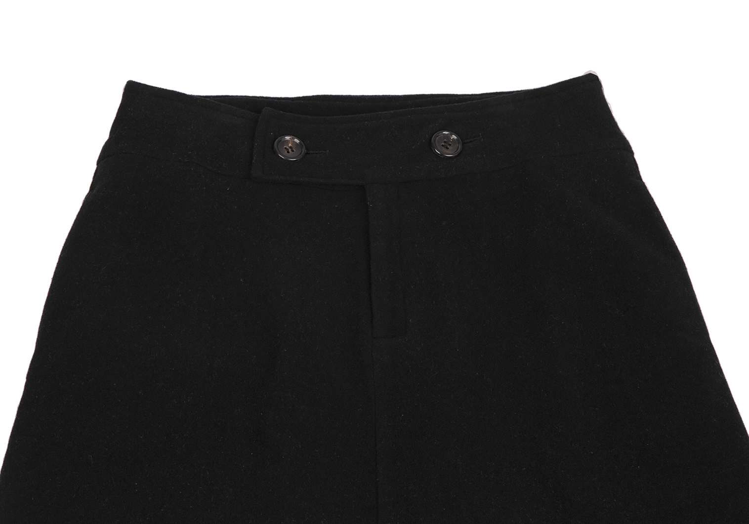 7,040円【美品】Y's ワイズ ベルト付き ボタン ロングスカート ブラック 黒 L