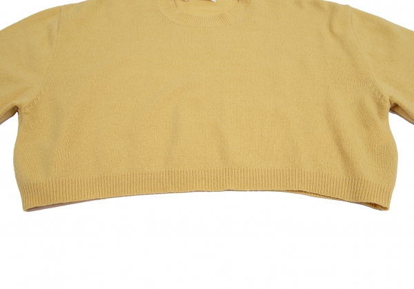 COMME des GARCONS Wool Nylon Cropped Knit Sweater (Jumper) Yellow