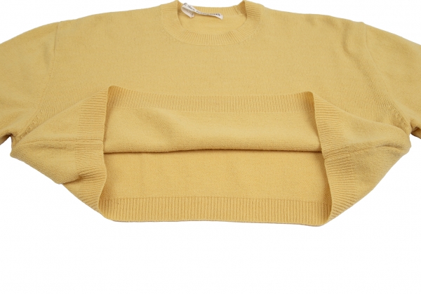 COMME des GARCONS Wool Nylon Cropped Knit Sweater (Jumper) Yellow