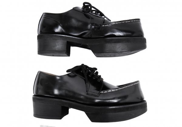 Yohji Yamamoto FEMME Leather Chunky Shoes Black US About 7.5 | PLAYFUL