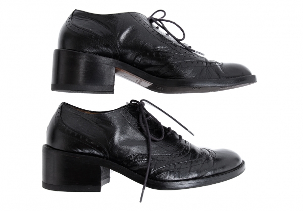 VERONIQUE BRANQUINHO Wing Tip Leather Shoes Black 38(About US 7 