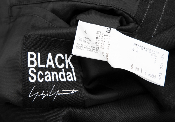 BLACK Scandal Yohji Yamamoto Different Materials Jacket Black 3 