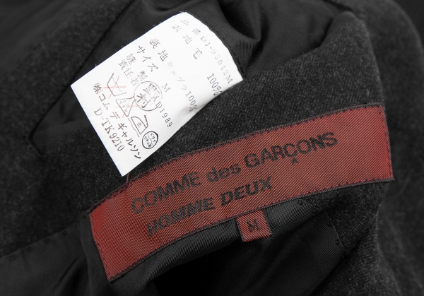 COMME des GARCONS HOMME DEUX Wool Jacket & Pants Charcoal M | PLAYFUL
