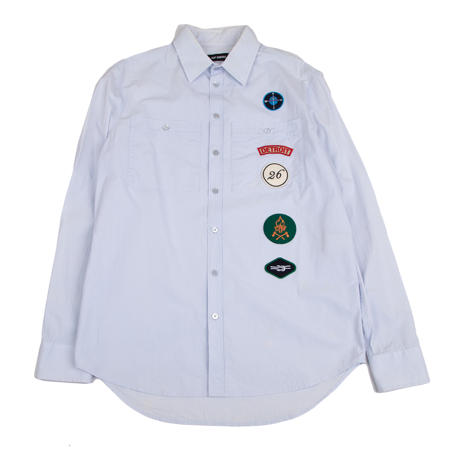 RAF SIMONS カジュアルシャツ 46(M位) 青x白(チェック)