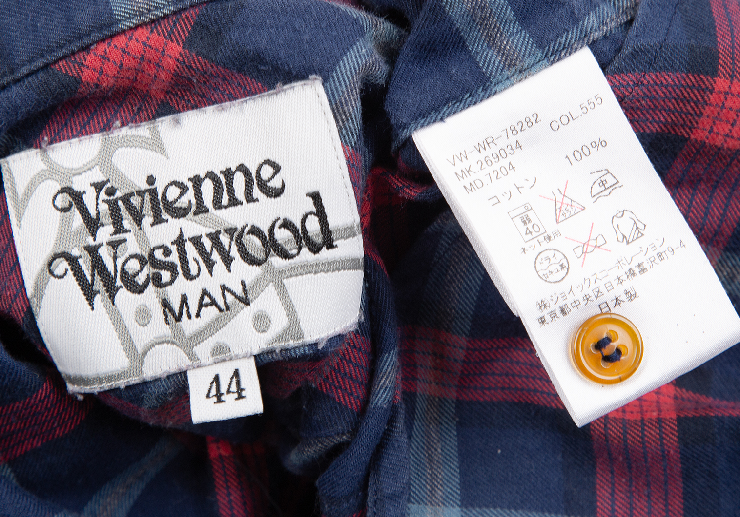 90s Vivienne Westwood MAN 総柄ニットシャツ　袖切替　MサイズM