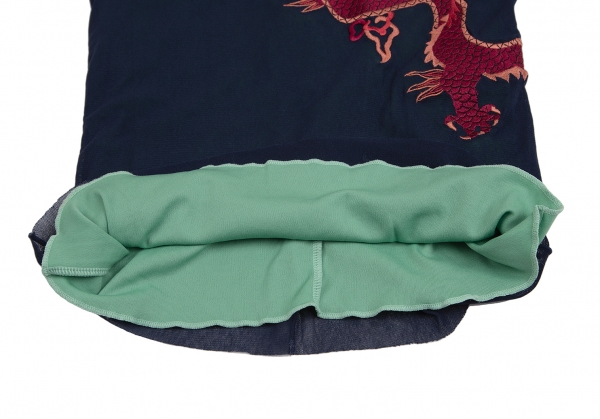 VIVIENNE TAM Dragon Embroidery Turtleneck Mesh Sleeveless Shirt 