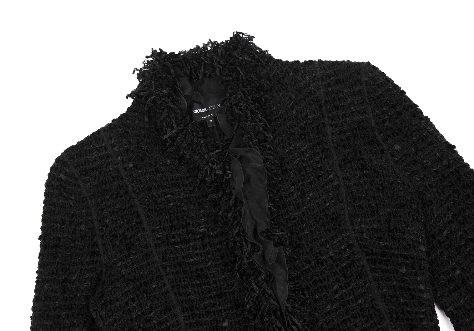 美品 ジョルジオアルマーニ ジップアップ デザインジャケット ブラック