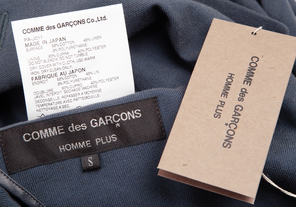 COMME des GARCONS HOMME PLUS Cotton Linen Jacket & Pants Blue S