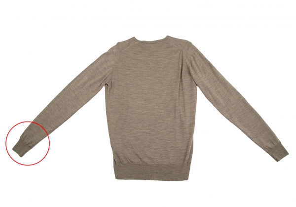 JOHN SMEDLEY Wool V Neck Knit Sweater (Jumper) Mocha S | PLAYFUL
