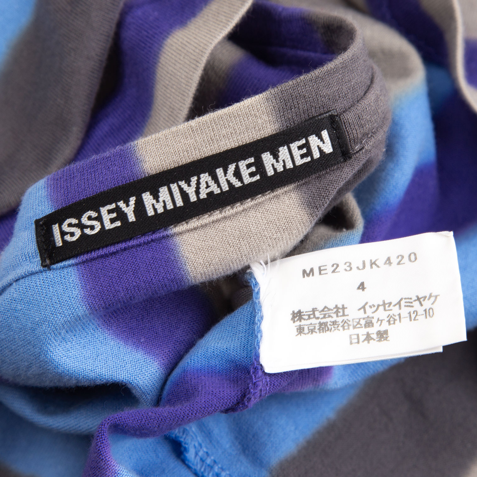 イッセイミヤケ メンISSEY MIYAKE MEN 滲みラインプリントTシャツ 