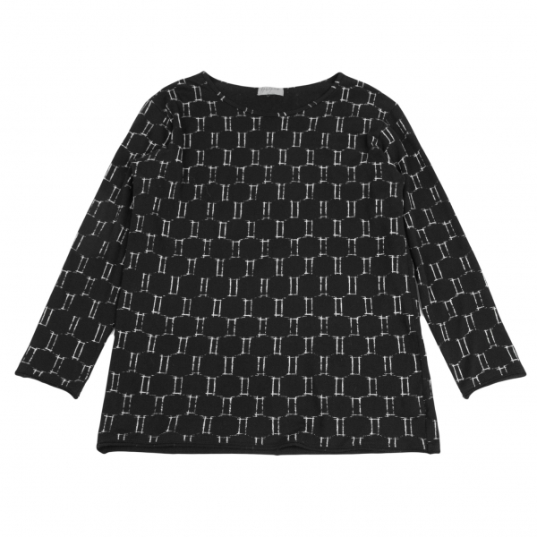 Yohji Yamamoto POUR HOMME Cotton Printed Long Sleeve T Shirt Black 
