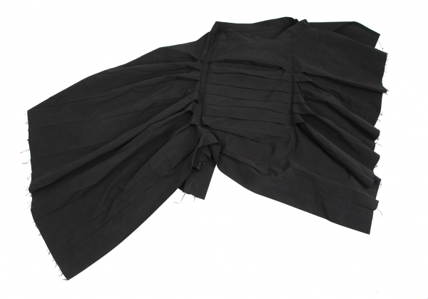 Yohji Yamamoto FEMME Pleated Asymmetry Skirt Black 3 | PLAYFUL