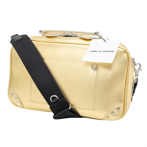 tricot COMME des GARCONS Metallic Leather Shoulder Bag Gold | PLAYFUL
