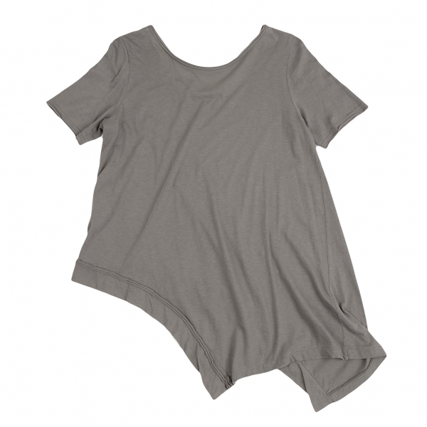 Y#39;s asymmetric-design short-sleeve T-shirt - Grey