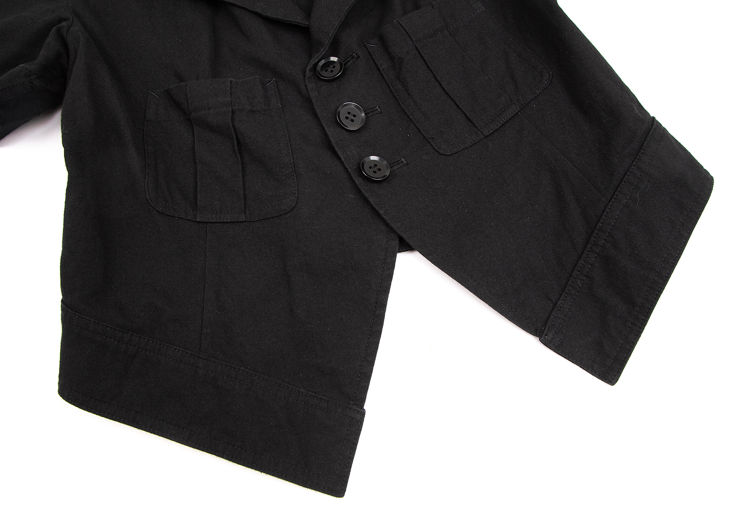 ワイズY's コットン半袖ショートジャケット 黒1