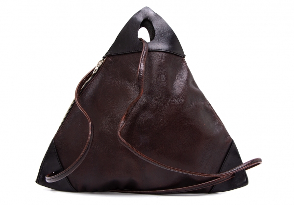 MASAKI MATSUSHIMA Leather Triangle Bag Brown | PLAYFUL
