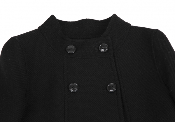 BALLSEY Wool Stand Collar Double Coat Black 38 | PLAYFUL