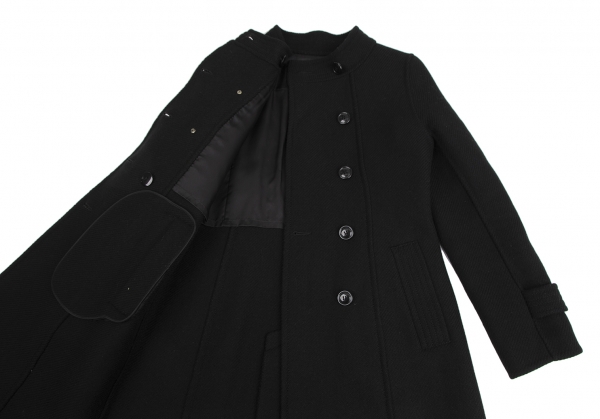 BALLSEY Wool Stand Collar Double Coat Black 38 | PLAYFUL