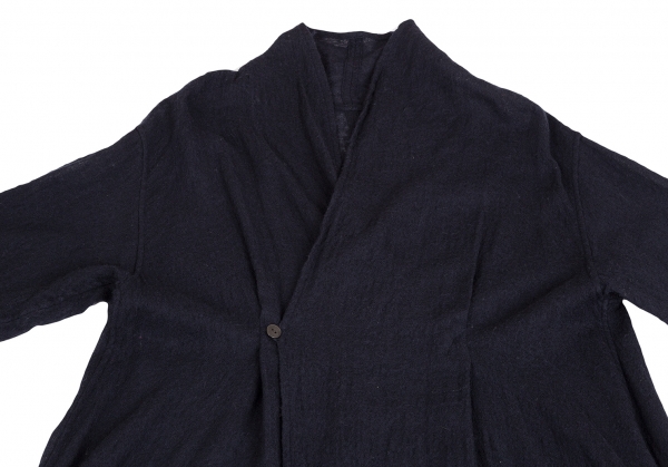 JURGEN LEHL Babaghuri Wool Wrap Design Coat Navy M | PLAYFUL