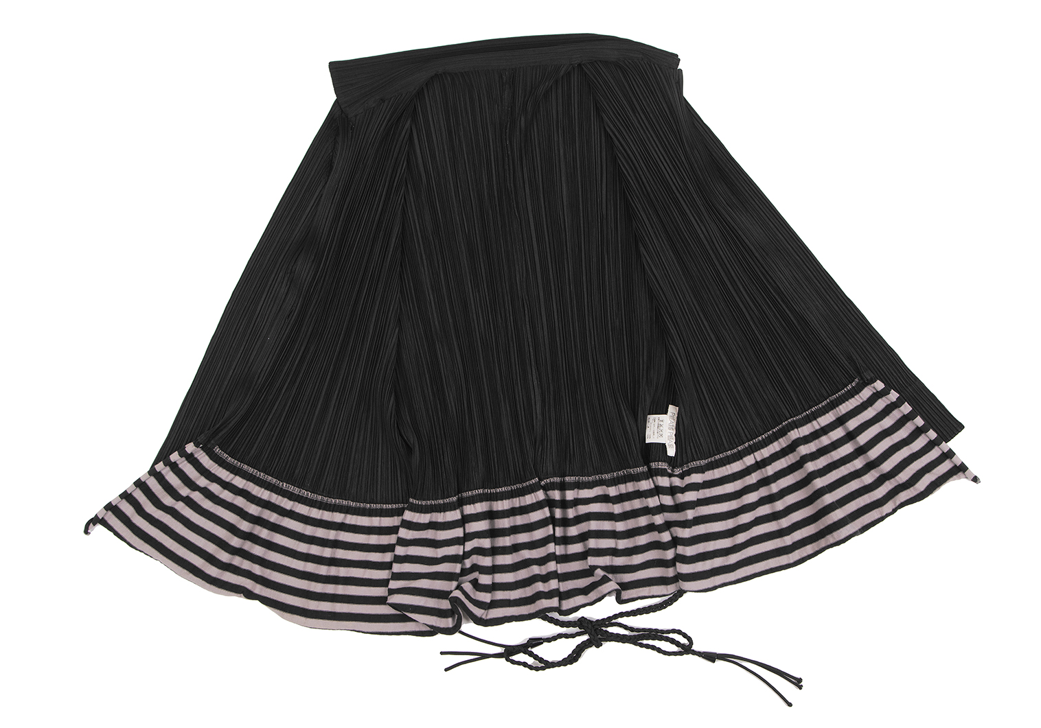 プリーツプリーズPLEATS PLEASE 裾ボーダーカットソー切替プリーツ