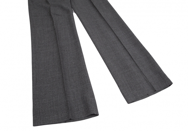 MIU MIU Blend Wool Crease Pants (Trousers) Grey 40 | PLAYFUL