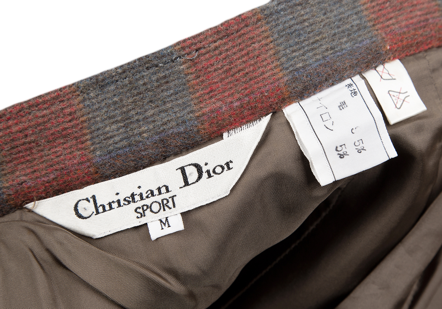 クリスチャンディオールChristian Dior SPORTS ウールチェックプリーツ
