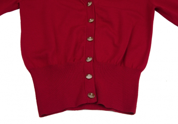 Vivienne Westwood Red Label Embroidery V-neck Cardigan Red 2 | PLAYFUL