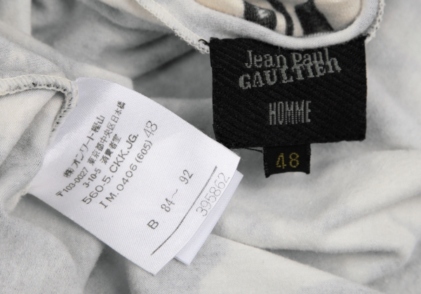 Jean-Paul GAULTIER HOMME Gargoyle Printed Cutting T Shirt Grey 48 