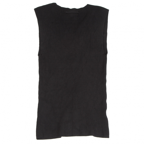 Jean-Paul GAULTIER HOMME Lace-up Rib Knit Vest (Waistcoat) Black