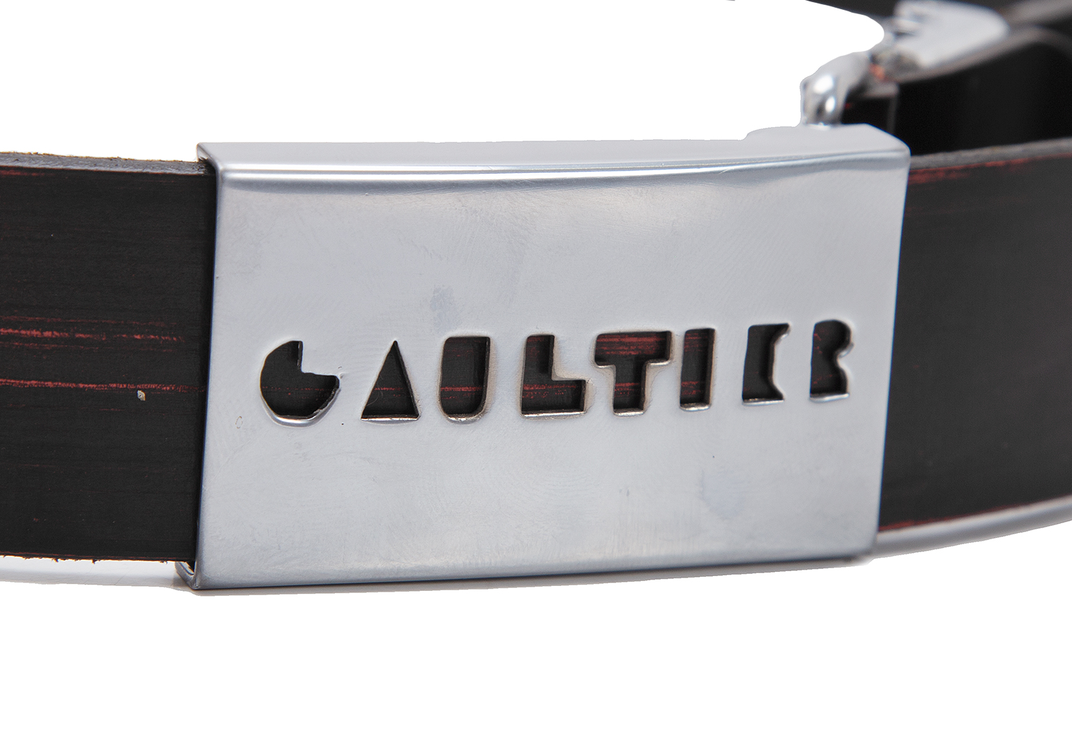 ご発送GAULTIER　ゴルチエ　スペイン製　ロゴバックル　レザーベルト　ブラック
