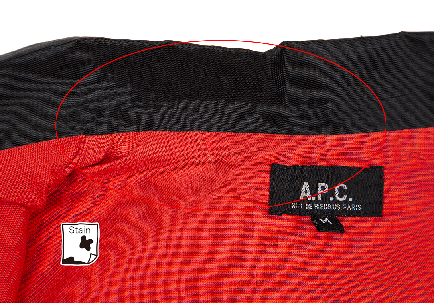 アーペーセーA.P.C. バックメッセージプリントコーチジャケット 黒M