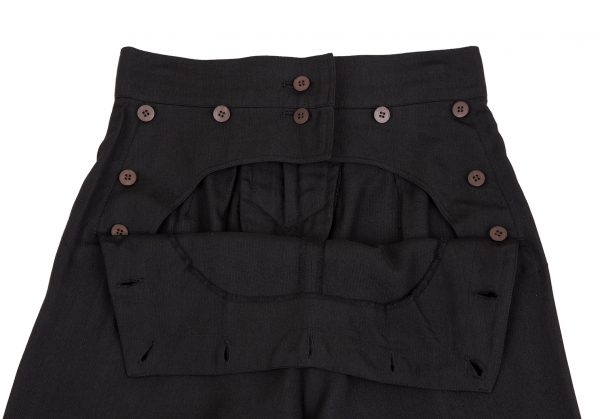 Jean Paul GAULTIER CLASSIQUE Back Lace-up Rayon Wide Pants (Trousers) Black  40