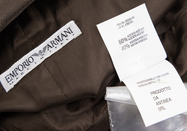 EMPORIO ARMANI Cotton Rayon Vest (Waistcoat) Brown 40 | PLAYFUL