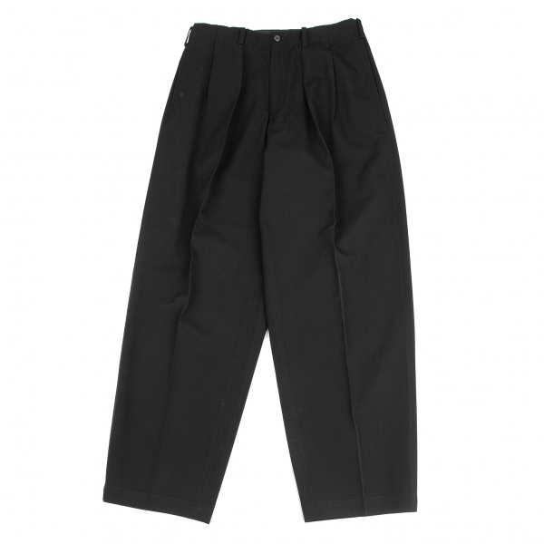 Y's for men 2 Tuck Wool Gabardine Pants (Trousers) Black L | PLAYFUL