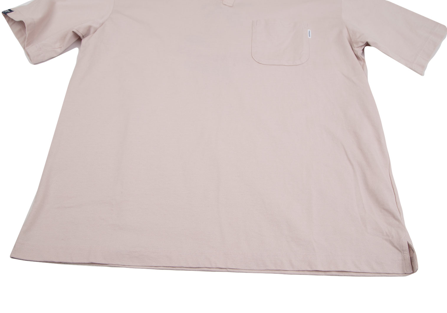 パパスプラスPapas+ バックビーチ刺繍ポロシャツ 薄ピンクM