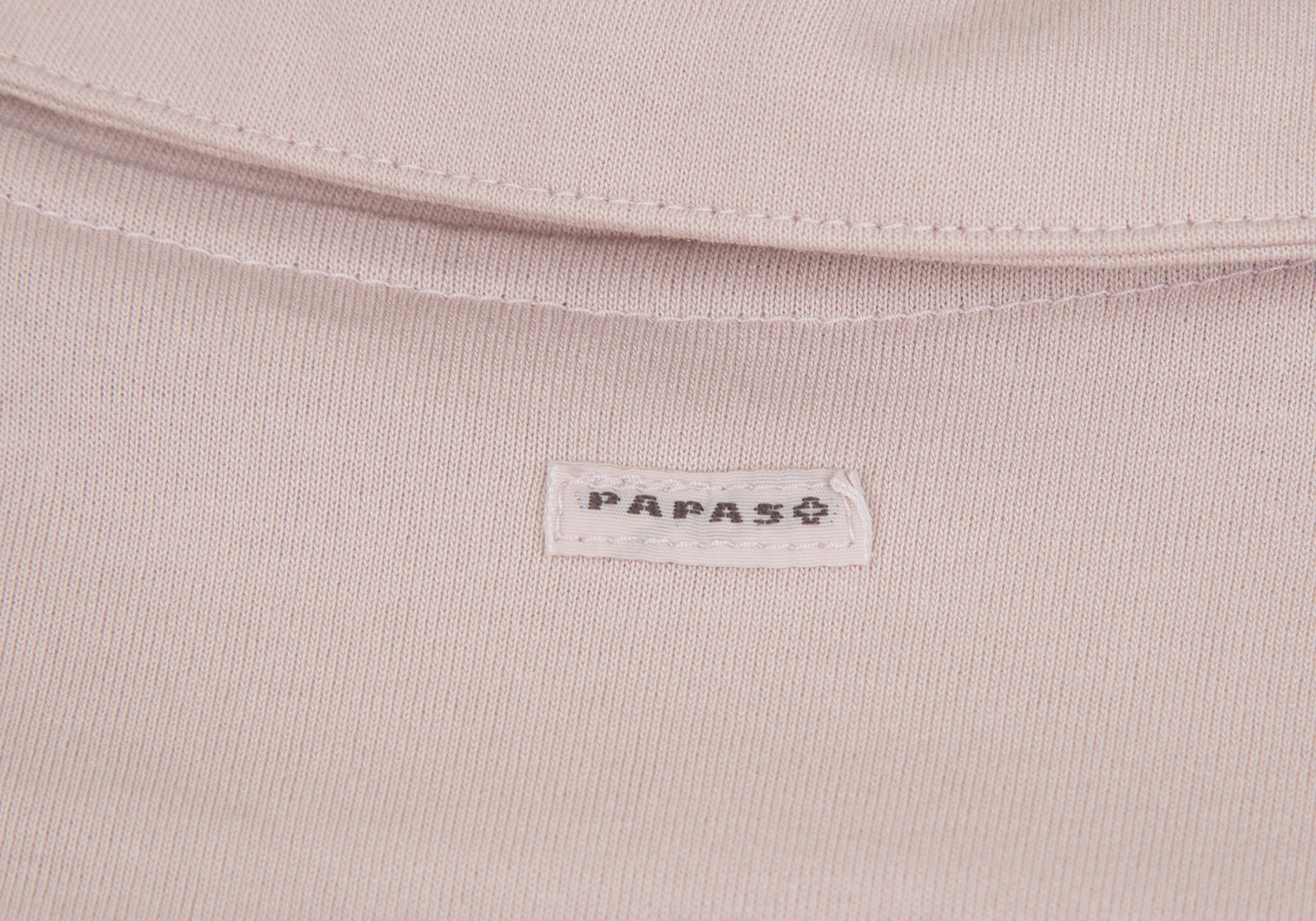 パパスプラスPapas+ バックビーチ刺繍ポロシャツ 薄ピンクM